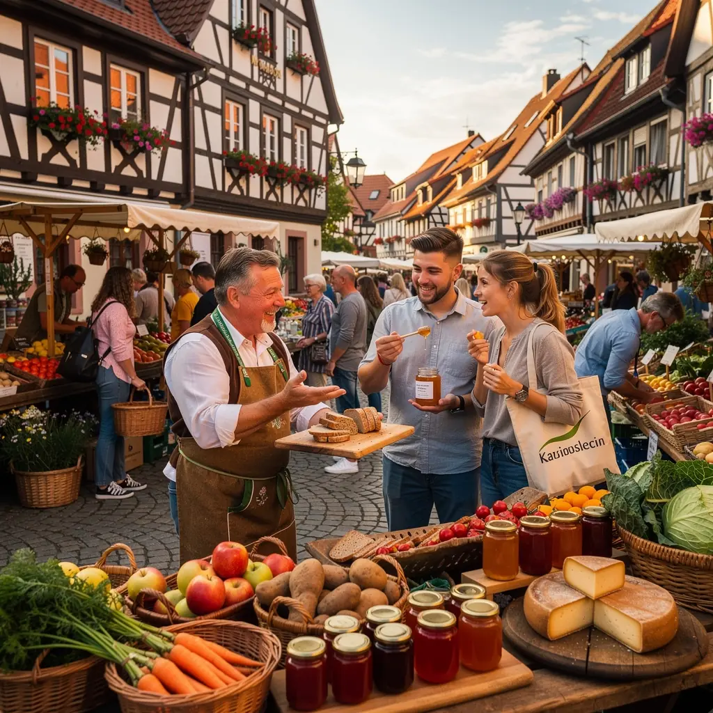 Eine malerische Landschaft mit grünen Wäldern und sanften Hügeln in Deutschland.
